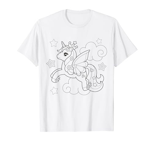 Einhorn Mandala zum bemalen & ausmalen für Kinder T-Shirt von T-Shirt zum bemalen für Kinder Motiv & ausmalen