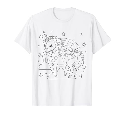 Einhorn Mandala zum bemalen & ausmalen für Kinder T-Shirt von T-Shirt zum bemalen für Kinder Motiv & ausmalen