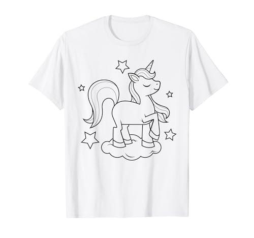 Einhorn Mandala zum bemalen & ausmalen für Kinder T-Shirt von T-Shirt zum bemalen für Kinder Motiv & ausmalen