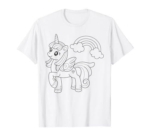 Einhorn Mandala zum bemalen & ausmalen für Kinder T-Shirt von T-Shirt zum bemalen für Kinder Motiv & ausmalen