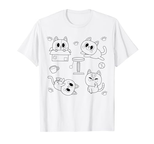 Katzen Mandala zum bemalen & ausmalen für Kinder T-Shirt von T-Shirt zum bemalen für Kinder Motiv & ausmalen