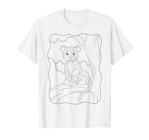 Leopard Mandala zum bemalen & ausmalen für Kinder T-Shirt von T-Shirt zum bemalen für Kinder Motiv & ausmalen