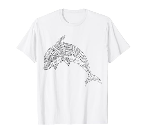 Niedlicher Delfin zum bemalen & ausmalen für Kinder T-Shirt von T-Shirt zum bemalen für Kinder Motiv & ausmalen