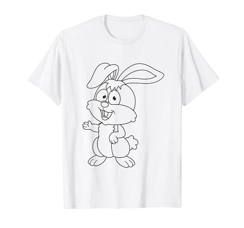 Niedlicher Hase zum bemalen & ausmalen für Kinder T-Shirt von T-Shirt zum bemalen für Kinder Motiv & ausmalen
