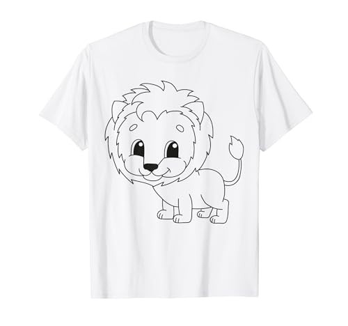 Niedlicher Löwe zum bemalen & ausmalen für Kinder T-Shirt von T-Shirt zum bemalen für Kinder Motiv & ausmalen