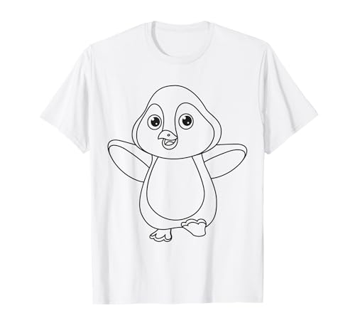 Niedlicher Pinguin zum bemalen & ausmalen für Kinder T-Shirt von T-Shirt zum bemalen für Kinder Motiv & ausmalen