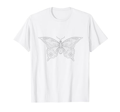 Schmetterling Mandala zum bemalen & ausmalen für Kinder T-Shirt von T-Shirt zum bemalen für Kinder Motiv & ausmalen