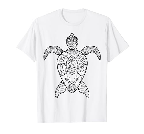 Süße Wasser-Schildkröte zum bemalen & ausmalen für Kinder T-Shirt von T-Shirt zum bemalen für Kinder Motiv & ausmalen