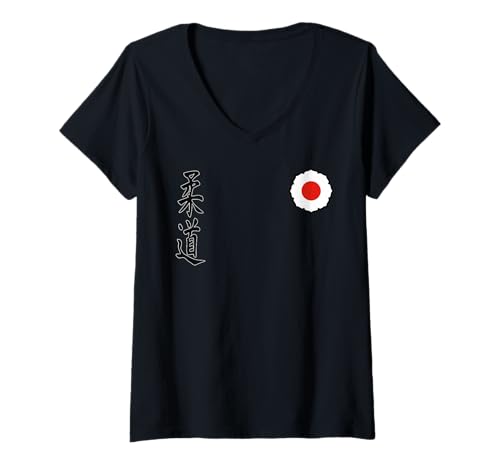 Damen Judo Judoka Kodokan Kampfsport Kampfsport Japan Kanji T-Shirt mit V-Ausschnitt Damen Judo Judoka Kodokan Kampfsport Kampfsport Japan Kanji T-Shirt mit V-Ausschnitt von T-ShirtManiak