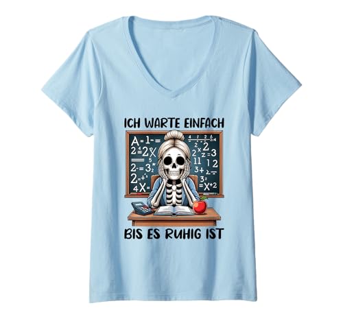 Damen Lehrer Lehrerin Outfit Lustige Klassenlehrerin Geschenke T-Shirt mit V-Ausschnitt von T-Shirtfans