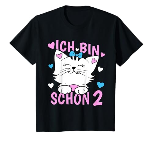 Ich bin schon 2 Jahre Mädchen Geburtstag Outfit Katze Katzen T-Shirt von T-Shirtfans