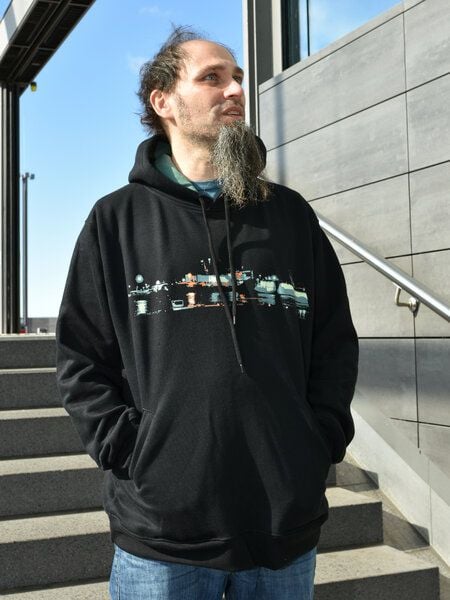 T-Shirtladen-Marktstrasse GmbH Elbe bei Nacht Boy-Kapuzenpulli von T-Shirtladen-Marktstrasse GmbH