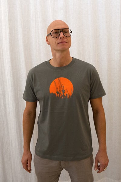 T-Shirtladen-Marktstrasse GmbH Kräne rund, orange Boy-T-Shirt von T-Shirtladen-Marktstrasse GmbH