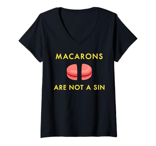 Damen Macarons sind Keine Sünde T-Shirt mit V-Ausschnitt Damen Macarons sind Keine Sünde T-Shirt mit V-Ausschnitt von T Shirts By Mickey