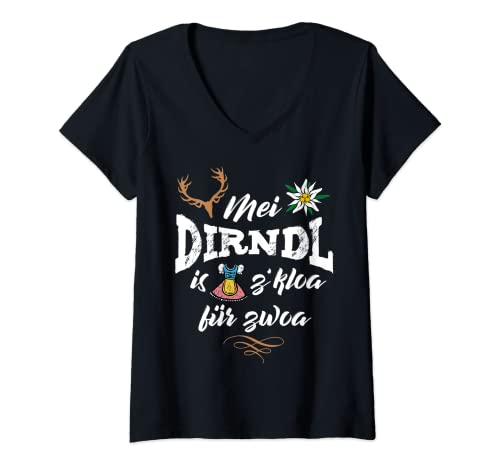 Damen Umstandsdirndl Dirndl Schwangerschaft T-Shirt mit V-Ausschnitt Damen Umstandsdirndl Dirndl Schwangerschaft T-Shirt mit V-Ausschnitt von T-Shirts Dirndl Schwangerschaft