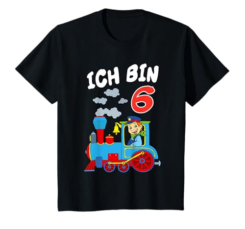 Geburtstags Shirt Eisenbahn Jungen 6 Jahre Geburtstagsshirt T-Shirt von T-Shirts mit Lokomotive zum Geburtstag