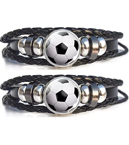 T TAKONE Fussball Mitgebsel für Jungen, 2er-Pack Fußball-Freundschaftsarmband, Beste Geburtstagsgeschenke für Kinder, die Fußball Lieben von T TAKONE