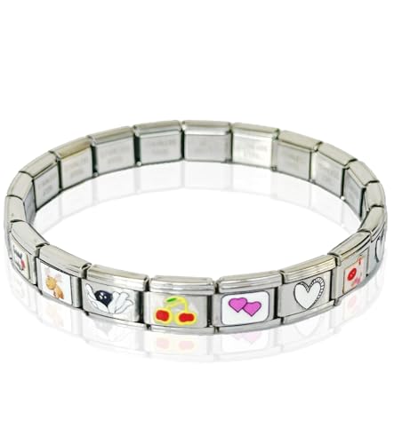 T TAKONE Italian Charm Bracelet Silber – Robustes Edelstahlarmband im Italienischen Design, ideal für den täglichen Gebrauch (silber) von T TAKONE