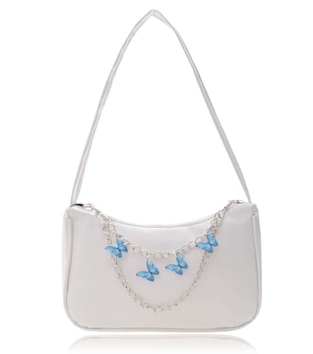 TAKONE Coole Tasche für Teenager Mädchen – Modische & Günstige Umhängetasche mit Schmetterlingskette aus Kunstleder – Für Mädchen 10, 11 Und 12 Jahre von T TAKONE