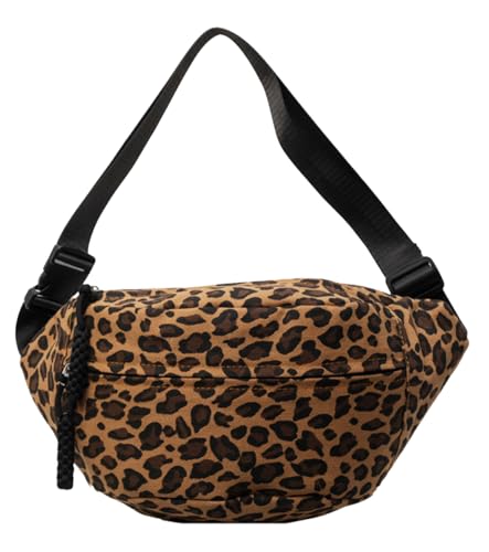 TAKONE Leo Tasche Damen – Modische Umhängetasche aus Nylon mit Leopardenmuster, Verstellbarem Gurt & Großem Fach – Für Freizeit, Shopping & Festival von T TAKONE