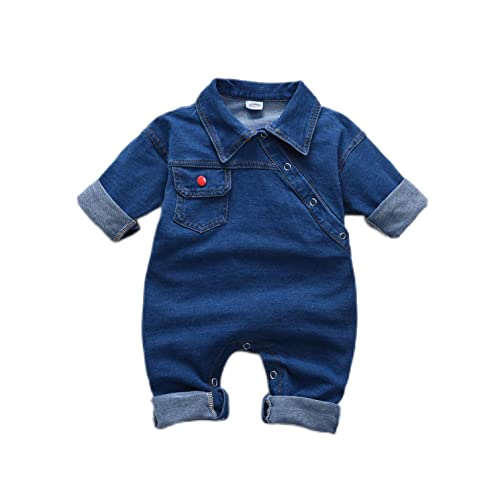 T TALENTBABT Babykleidung Jungen 3-6 Monate, Baby Mädchen Kleidung, Unisex Langarm Overall Winter, Neugeborenes Jeans Strampler Jumpsuit, Latzhose Outfit Babykleid Geschenk von T TALENTBABY