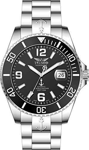 Tresod Herren-Armbanduhr Ocean Master 300 m Vorder- und Rückseite, Saphirglas, Keramik-Lünette, 24J Automatik-Armbanduhr (Modell # OM-0103), Automatikuhr von T TRESOD