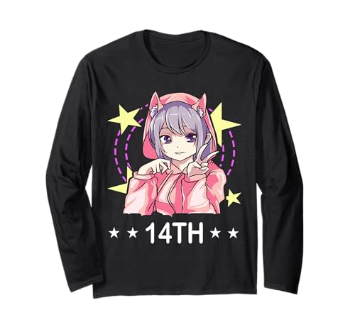 14. Geburtstag Anime Mädchen Langarmshirt 14. Geburtstag Anime Mädchen Langarmshirt von T and T Anime Birthday Designs