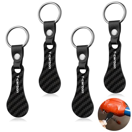 T-carbon 4 Stück echte Kohlefaser Einkaufswagenlöser,Einkaufschip Schlüsselanhänger für Frontlader Einkaufswagen,Herausnehmbarer Einkaufswagenchip Einkaufschip Schlüsselanhänger matt schwarz von T-carbon