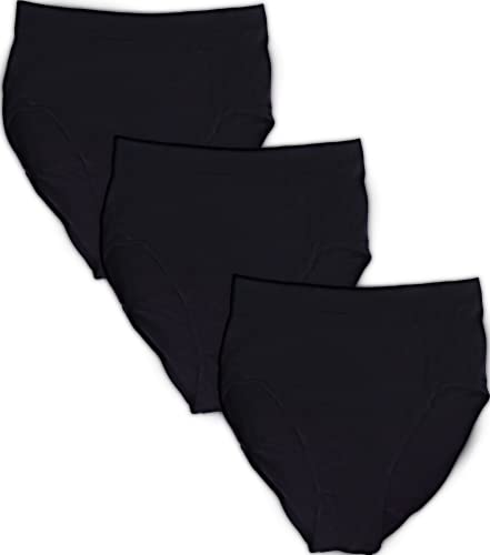 T&R Industrees 3 Stück Slips für Frauen | Damenunterwäsche| Basic Taillenslip in Schwarz |44 von T&R Industrees