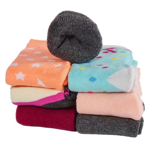 T&R Industrees 4 Paar Kinder Thermosocken | Wintersocken für Mädchen | warm dick gefüttert | gemischte Packung| 23-26 von T&R Industrees