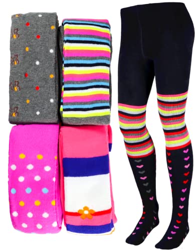 T&R Industrees 4 Stück warme Thermo Strumpfhosen für Mädchen | Supermix 2 | 140-152 von T&R Industrees