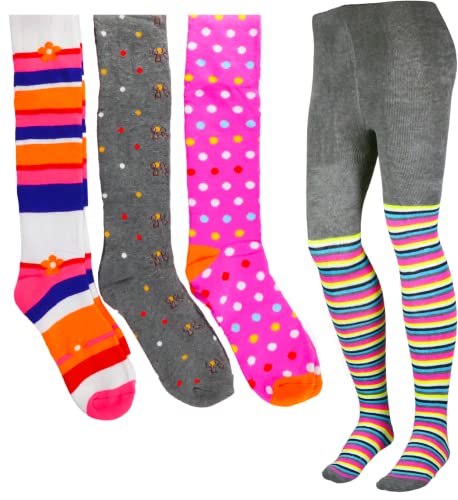 T&R Industrees 4 Stück warme Thermo Strumpfhosen für Mädchen | Supermix 3 | 104-116 von T&R Industrees