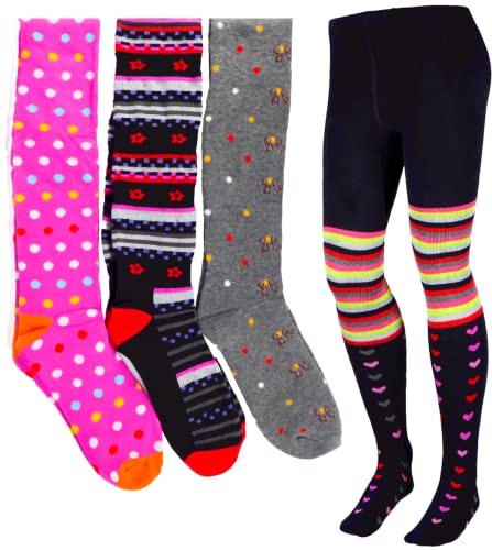 T&R Industrees 4 Stück warme Thermo Strumpfhosen für Mädchen | Supermix 4 | 140-152 von T&R Industrees