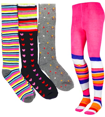 T&R Industrees 4 Stück warme Thermo Strumpfhosen für Mädchen | Supermix 5 | 140-152 von T&R Industrees