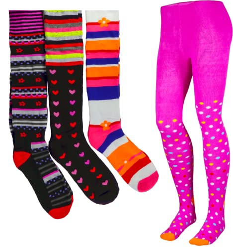 T&R Industrees 4 Stück warme Thermo Strumpfhosen für Mädchen | Supermix 6 | 116-128 von T&R Industrees