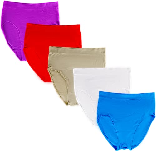 T&R Industrees 5 Stück Slips für Frauen | Damenunterwäsche| Basic Taillenslip Supermix 5|50 von T&R Industrees