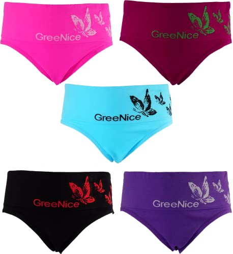 T&R Industrees 5 Stück Slips für Mädchen | Unterwäsche mit Schmetterlingen | Supermix 2 | 164-182 von T&R Industrees