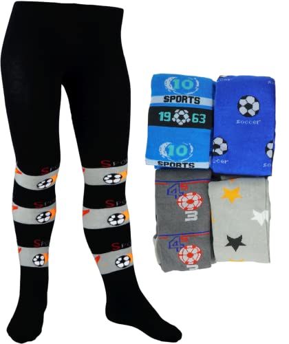 T&R Industrees Kinder Strumpfhosen | Strickstrumpfhosen für Jungen | Fußball-Auto-Sport-Design| 5 Stück | 128-140 von T&R Industrees