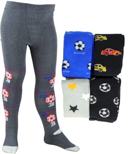 T&R Industrees Kinder Strumpfhosen | Strickstrumpfhosen für Jungen | Fußball-Auto-Sport-Design| 5 Stück | 140-152 von T&R Industrees