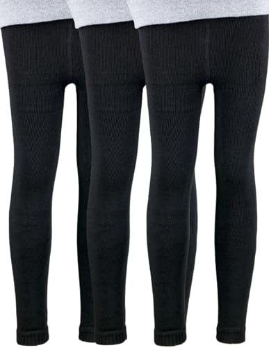 T&R Industrees Kinder Thermo Leggings für Jungen und Mädchen | Leggins| warm kuschelig Winter| Unisex SM2| 4 Stück Schwarz| 116-128 von T&R Industrees
