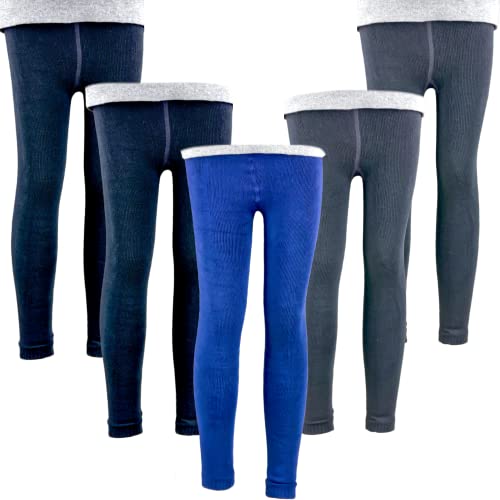 T&R Industrees Kinder Thermo Leggings für Jungen und Mädchen | Leggins| warm kuschelig Winter| Unisex Supermix3| 5 Stück | 116-128 von T&R Industrees