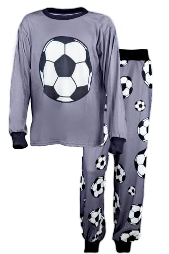 T&R Industrees Langer Schlafanzug für große Kinder | Langarm Pyjama – Fußball Design | 146-152 von T&R Industrees