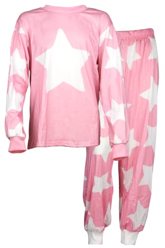 T&R Industrees Langer Schlafanzug für große Kinder |Mädchen Langarm Pyjama – Stern Design | 146-152 von T&R Industrees