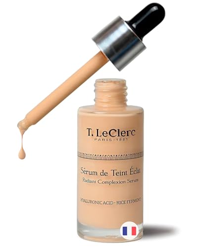 T. LeClerc – Skin Tint Serum Foundation 30 ml – 08 Dune – Getöntes Serum fürs Gesicht mit Second Skin Effect & Hyaluronsäure, Leichtes Make-up für strahlenden Teint von T. LeClerc PARIS 1881
