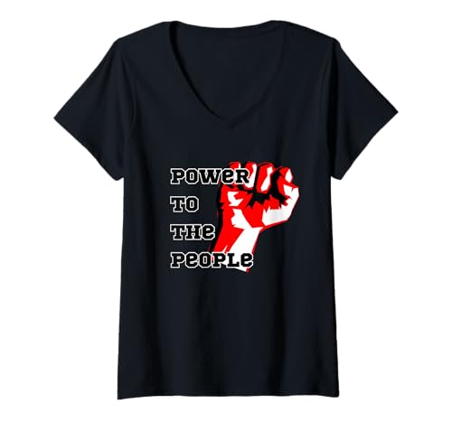 Damen Macht für die Menschen T-Shirt mit V-Ausschnitt Damen Macht für die Menschen T-Shirt mit V-Ausschnitt von T.S.G Clothing