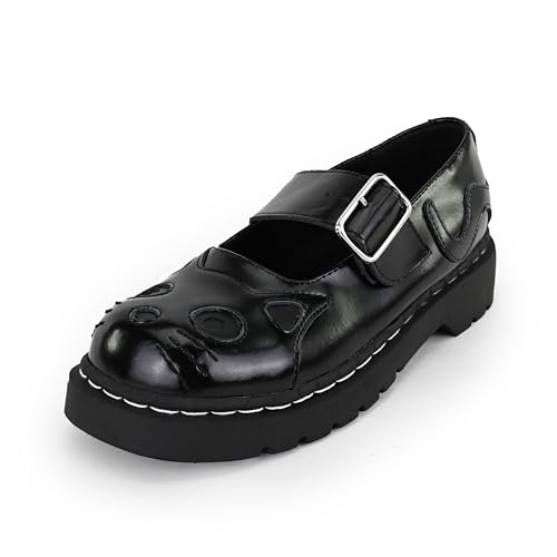 T.U.K. Anarchic Mary Jane Kitty - Schuhe für Damen - Farbe Ganz Schwarz - Größe EU40 von T.U.K