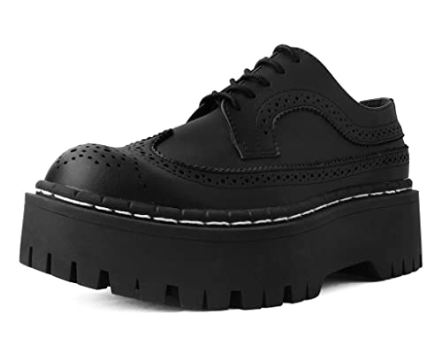 T.U.K. Chaussures Véganes Brogue Noir Chaussures à Lacets DoubleDecker EU44 von T.U.K