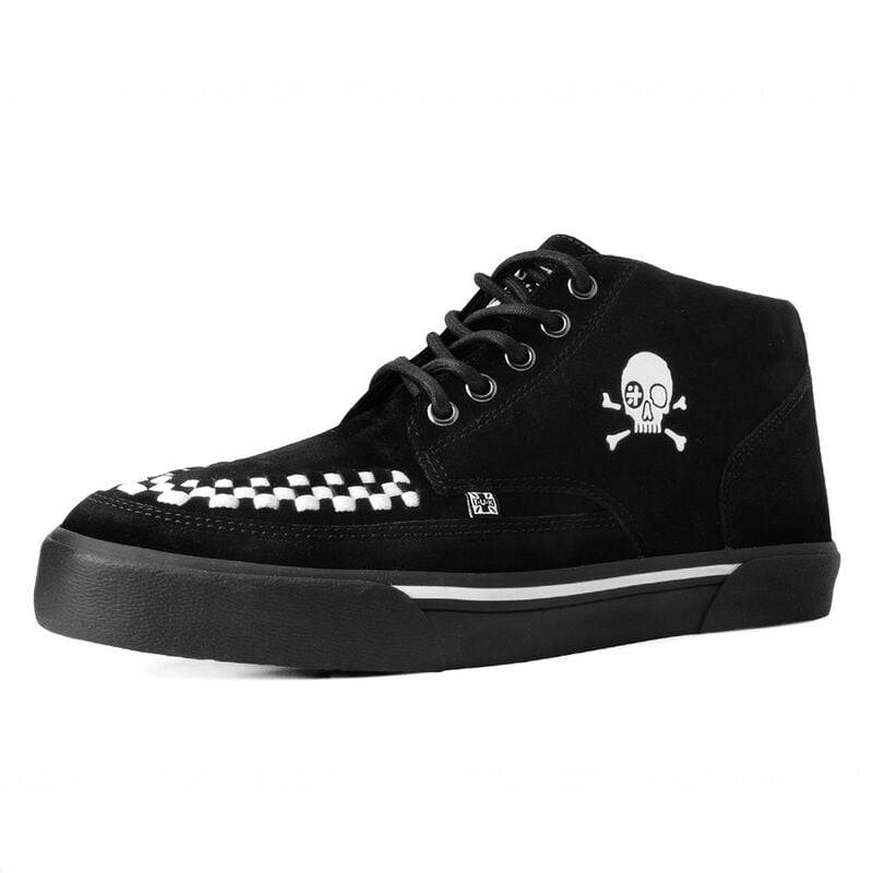 T.U.K. - Gothic Sneaker high - CREEPER SNEAKER MID BLACK WHITE SUEDE - EU41 bis EU46 - für Männer - Größe EU41 - schwarz von T.U.K.