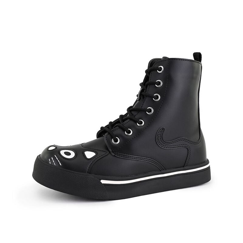 T.U.K. - Gothic Sneaker high - Kitty Sneaker Combat Boot - EU36 bis EU40 - für Damen - Größe EU40 - schwarz von T.U.K.