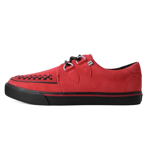 T.U.K. Creeper Sneaker aus Leder & Wildleder - Farbe Red Suede - Herren & Damen - Größe 42 von T.U.K